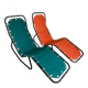 Pair of "Barwa" deck chairs by John Waldheim and Edgar Bartolucci 1950