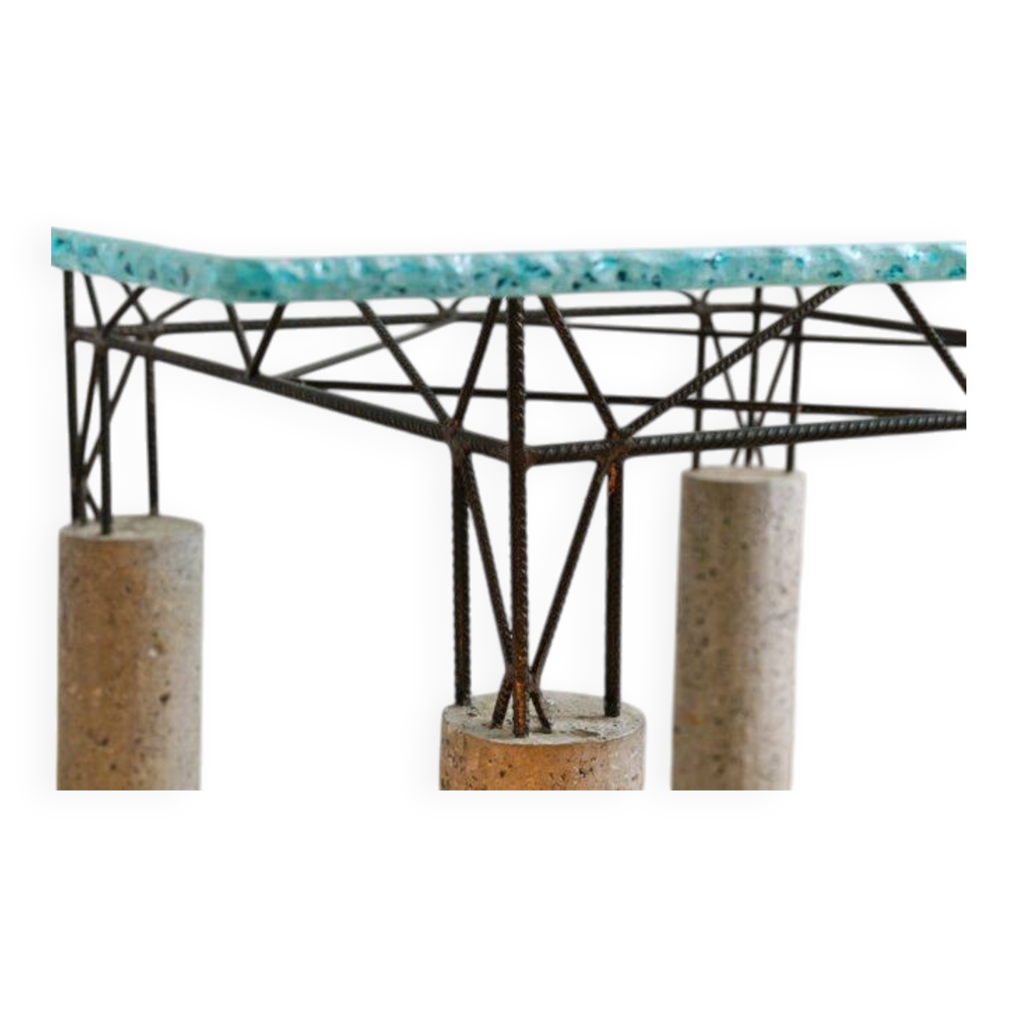 Table en béton et verre meulé, Italie 1980
