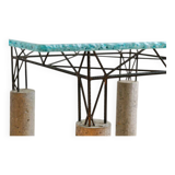 Table en béton et verre meulé, Italie 1980