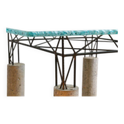 Table en béton et verre meulé, Italie 1980