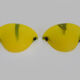 Pair of half-moon wall sconces in yellow glass paste and glass. Year 80 90
