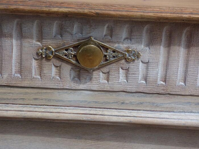 Antique low cabinet two doors two drawers in solid wood