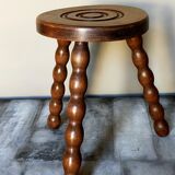 Vintage solid-turned wood tripod tripod