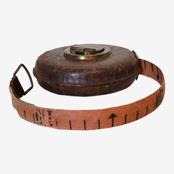 Old leather tape measure 10 meters