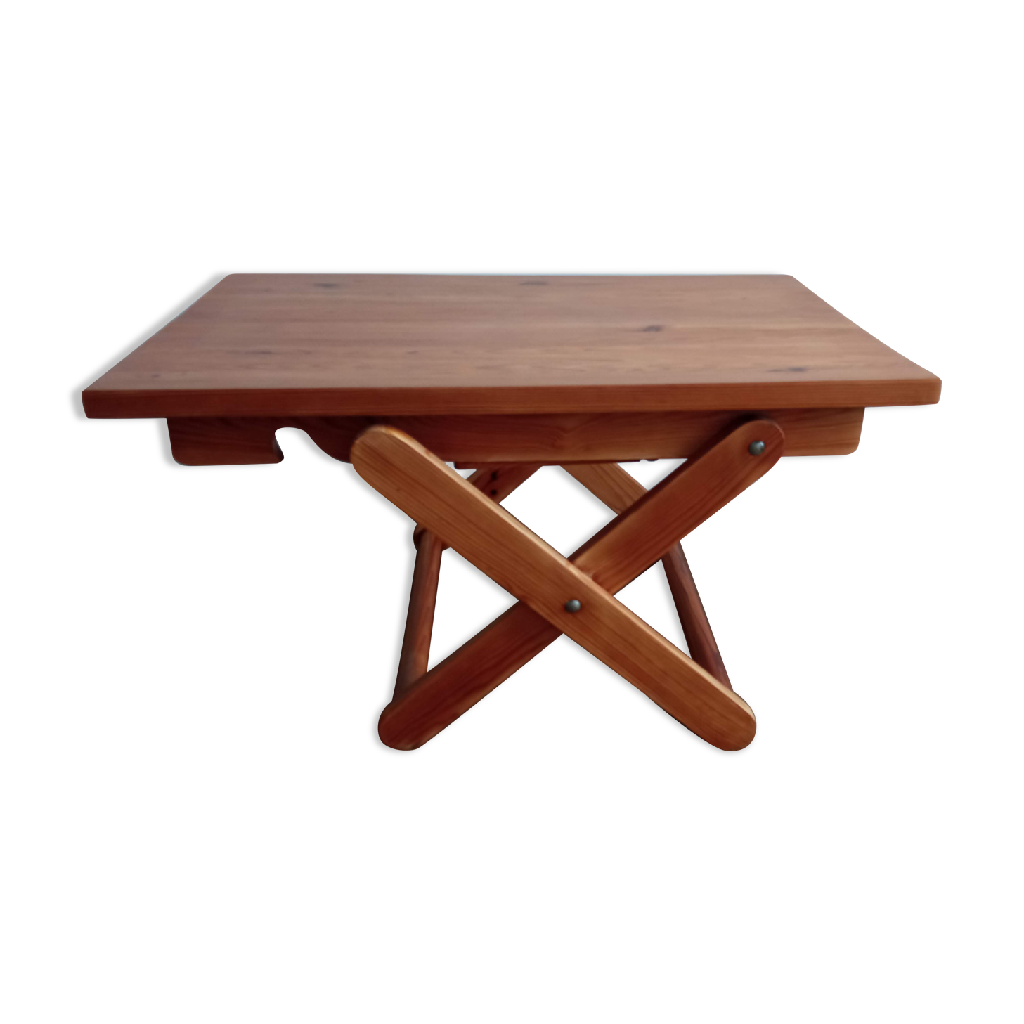 Coffee table in pine Pierre Beguet 70s