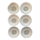 6 assiettes à dessert Salins motifs style Lurçat