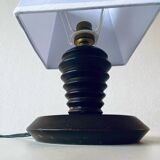 Turned wooden lamp