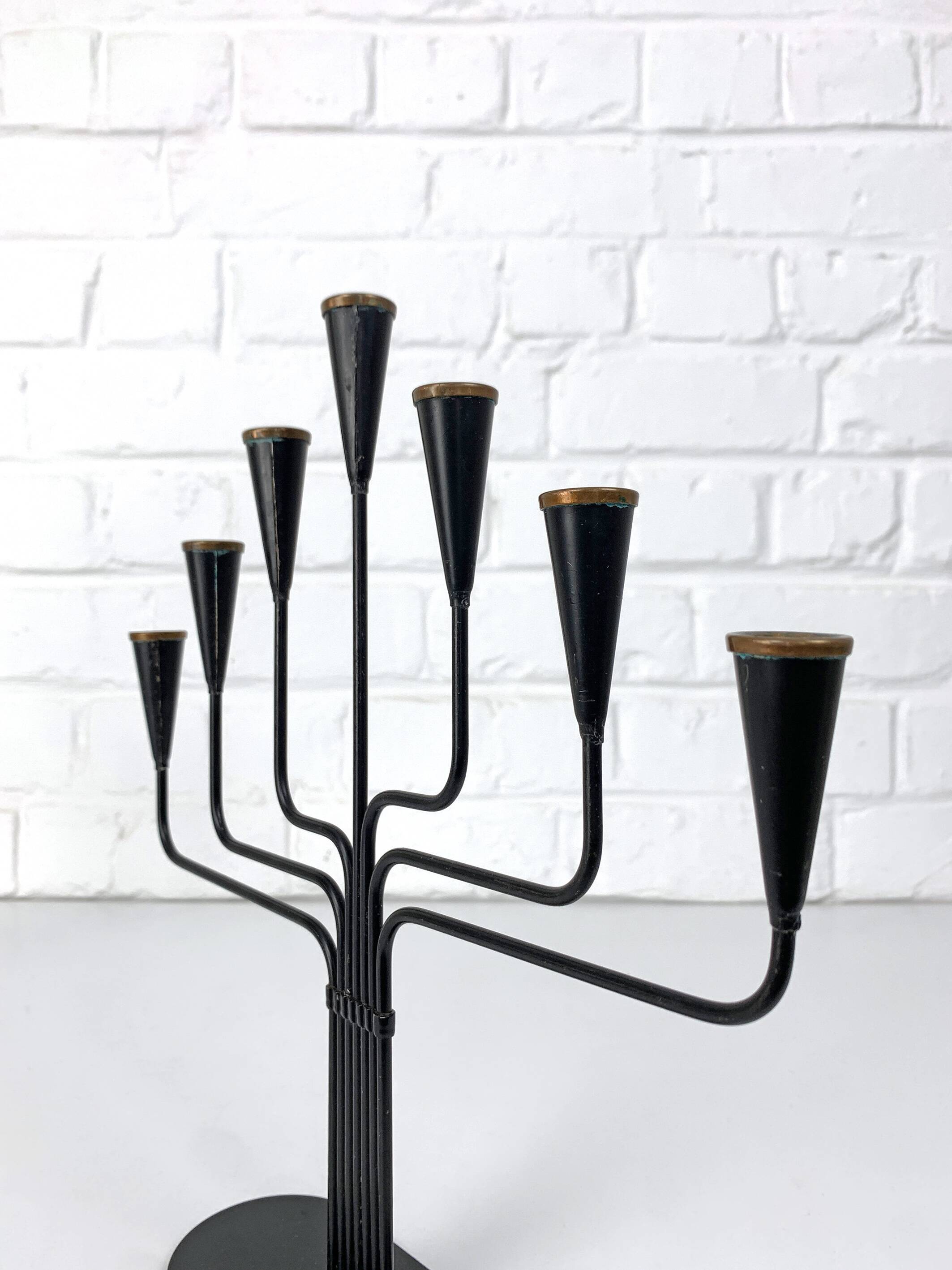 Pair of candelabra by Gunnar Ander for Ystad Metall, Sweden, 1950s.