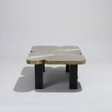 Table basse en zinc et laiton, 1990s