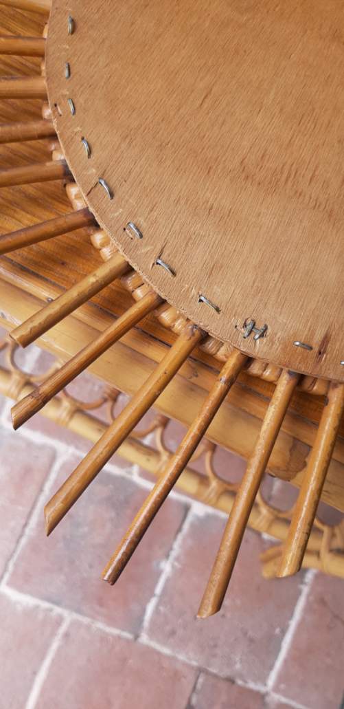 Vintage rattan sun mirror 36cm