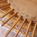 Vintage rattan sun mirror 36cm