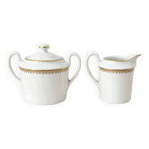 Vintage French ceramic milk jug and lidded jar set
