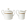 Vintage French ceramic milk jug and lidded jar set