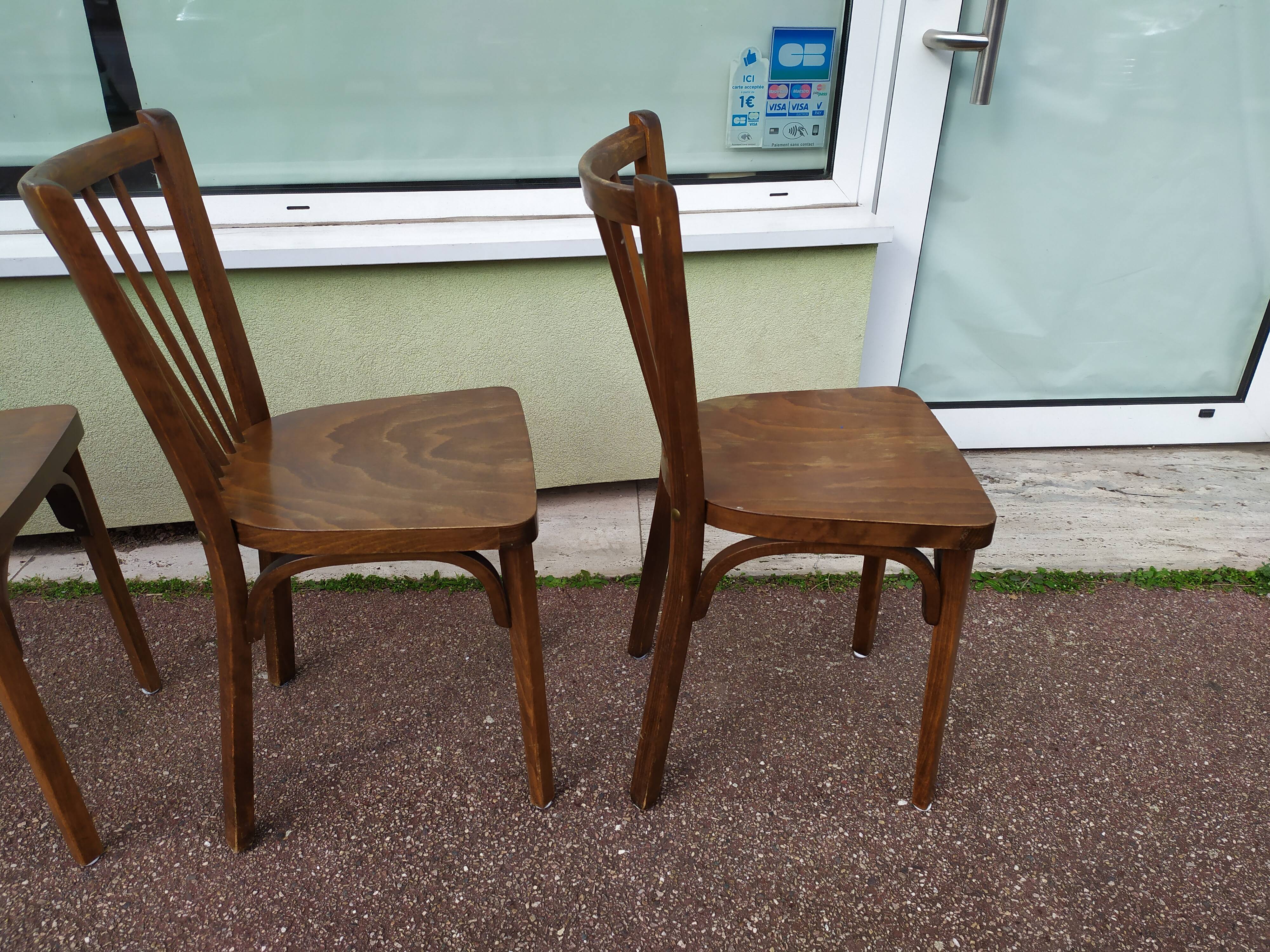 Lot de 4 chaises de bistrot bois Baumann