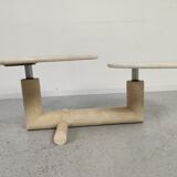 Two modular rotating trays coffee table