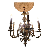 Lustre en bronze doré 6 lumières XIX ème