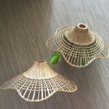 Set of 2 sudpendions in wicker and rattan