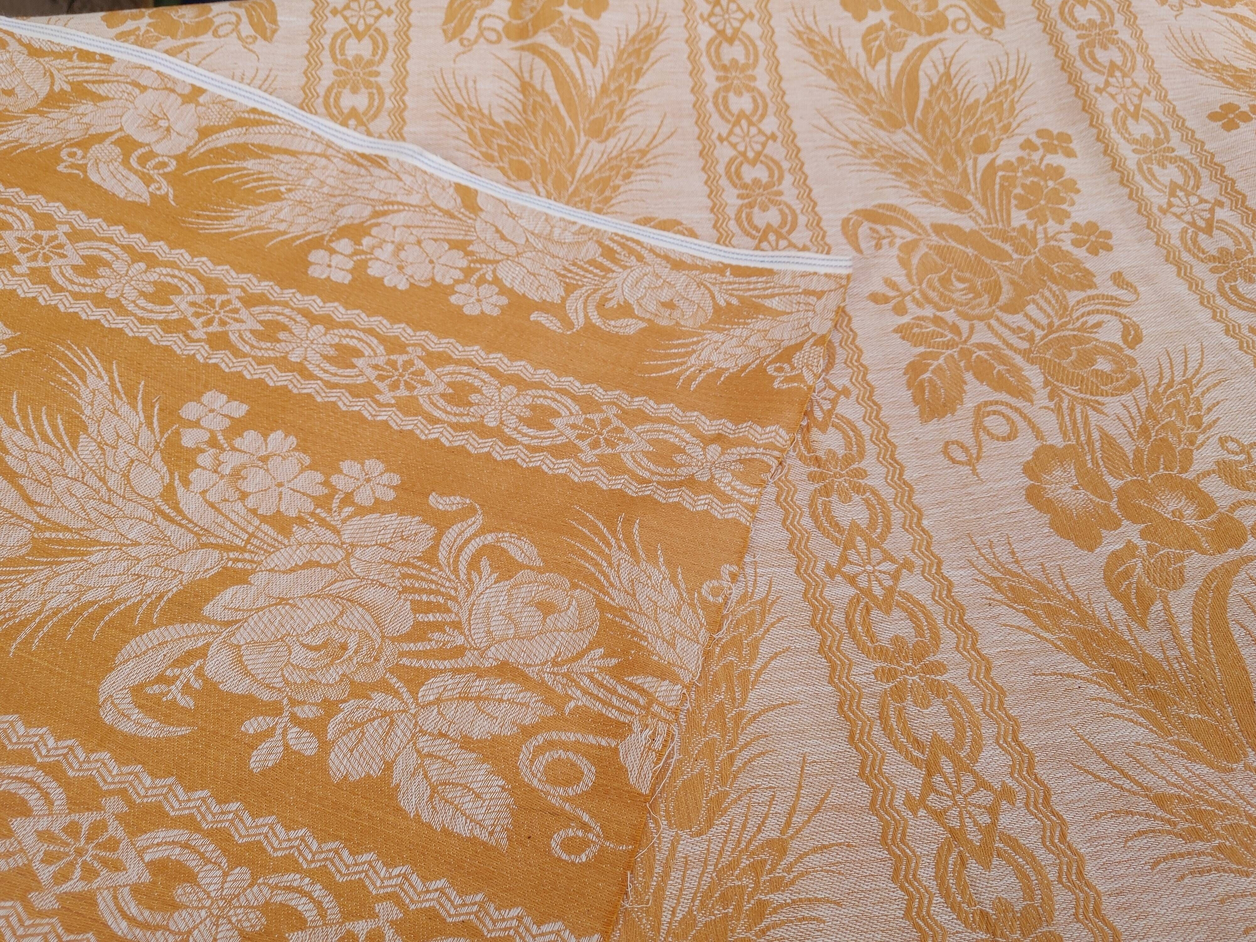 Old canvas damask of linen & silk - soft canvas 144 cm x 115 cm