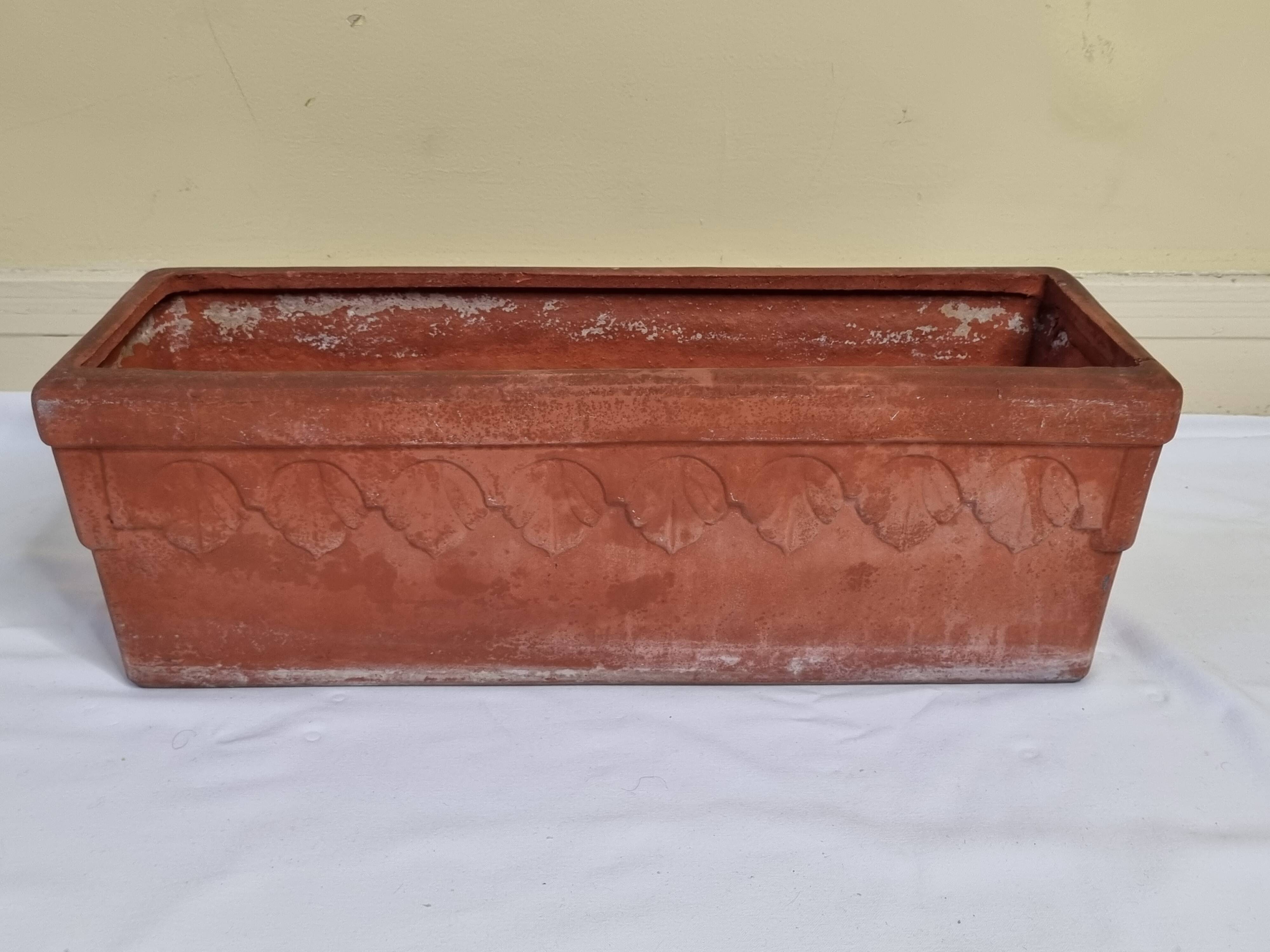 Art deco style terracotta planter, 50 cm