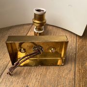Pair of gilded brass and varnish sconces from SCE circa 1980