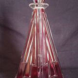Art Deco carafe in red cut glass, in the style of Karl Palda