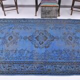 5x8 Blue Handmade Wool Vintage Rug, 163x268Cm SK 2726