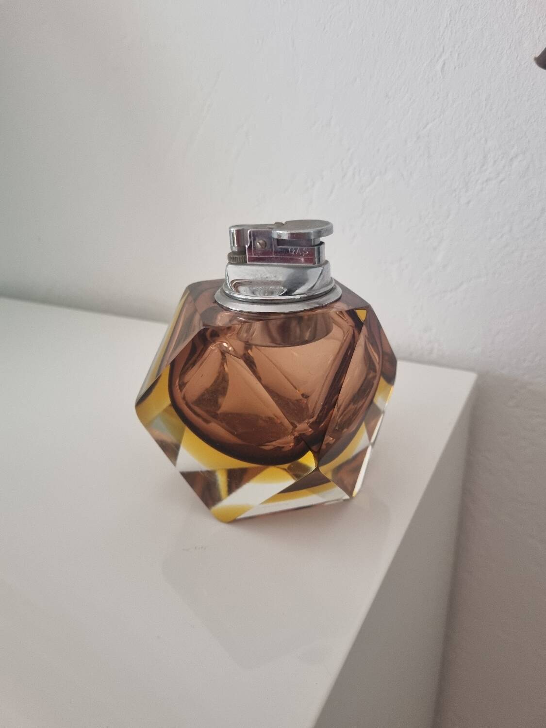 Sommerso Murano set: ashtray + table lighter