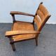 Vintage armchair in straw and brutalist wood
