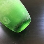 Green glass paste vase