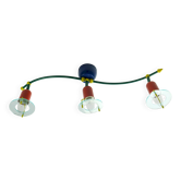 Applique de plafond 3 spots en métal et lucite honsel époque memphis des années 1980.