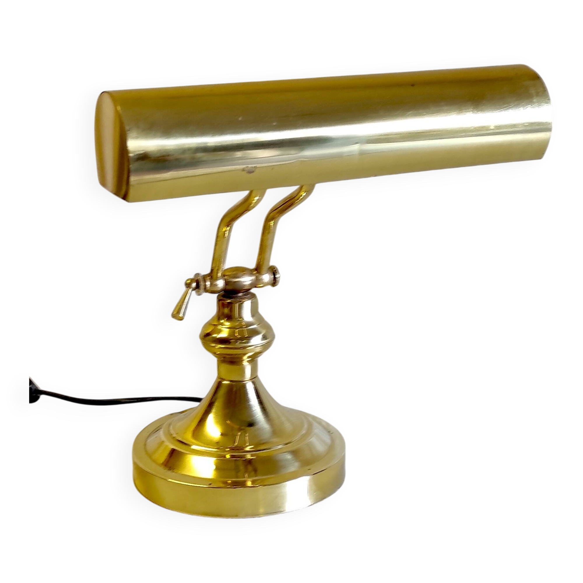 Articulated "piano" lamp in gilded metal - mid 20th century.