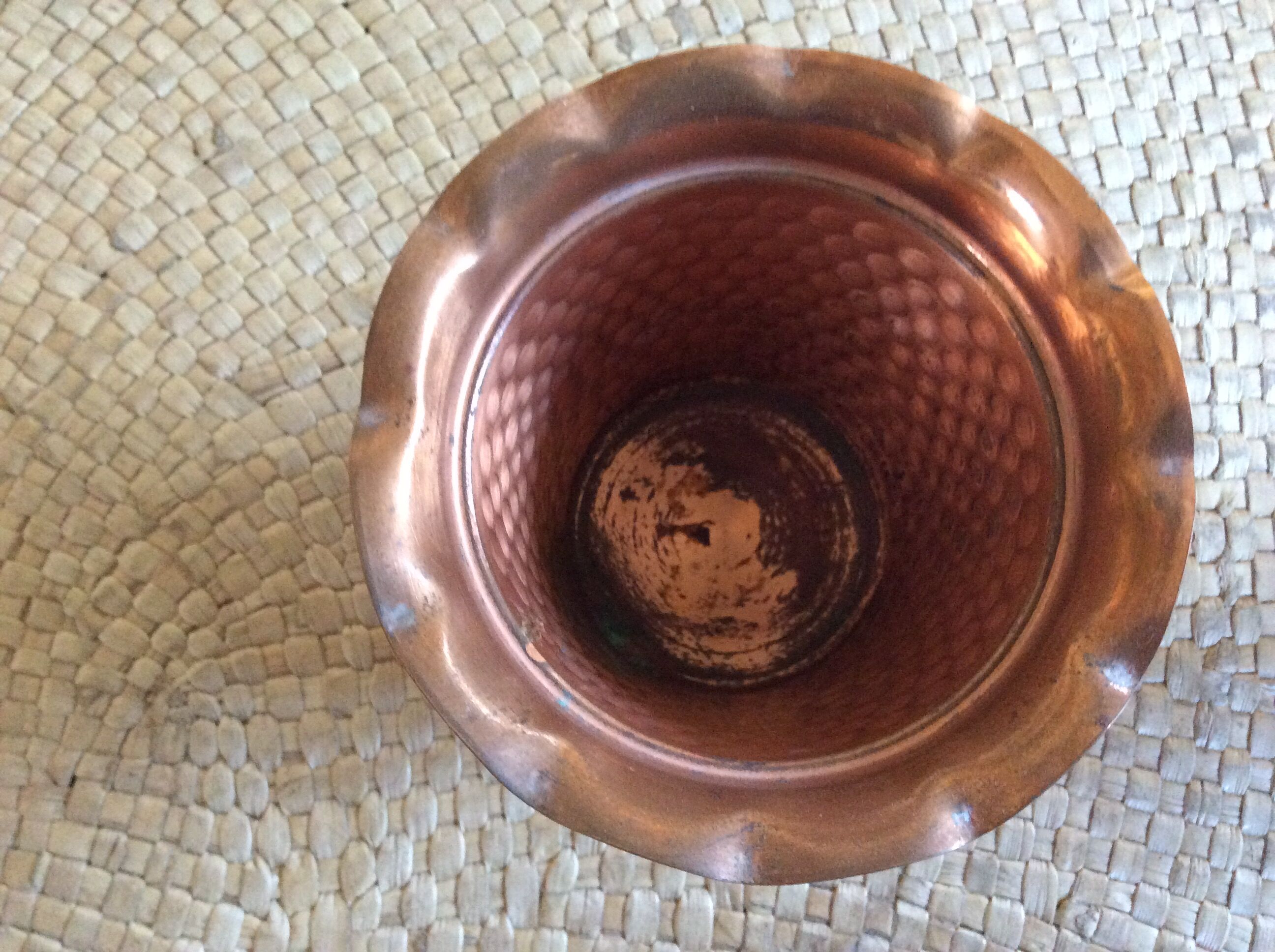 Set de 2 cache pots en cuivre