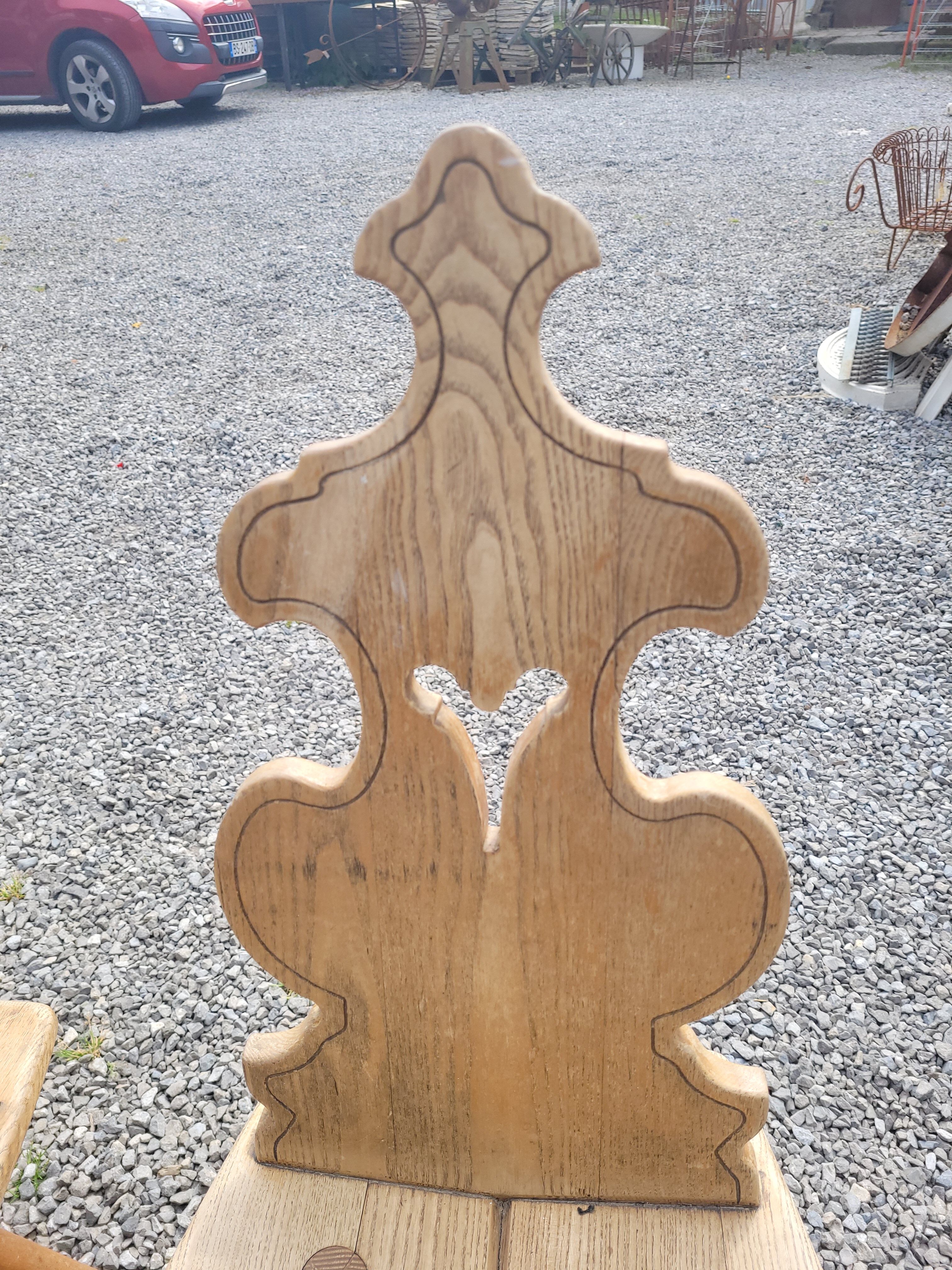 4 old Alsatian oak chairs