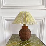 Wicker bedside lamp
