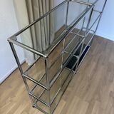 USM Haller shelf in glass and Graphite Black