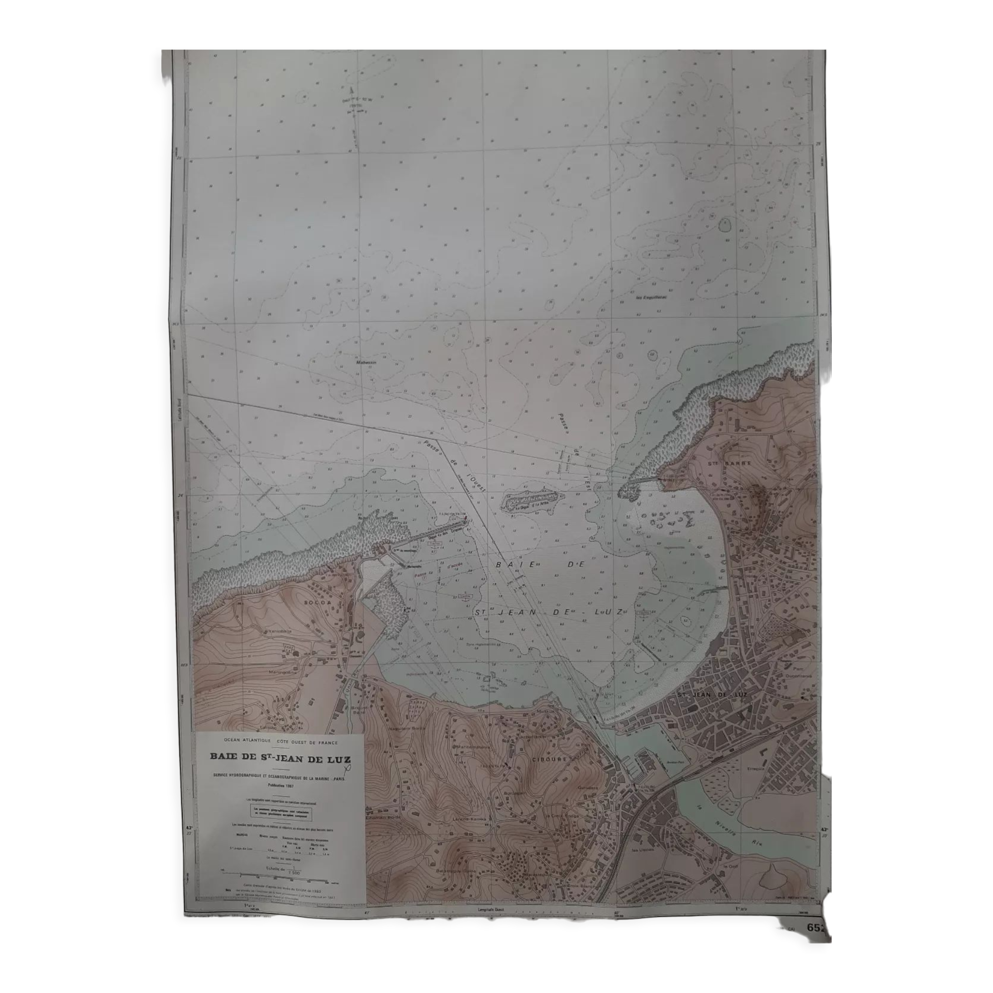 Nautical chart of the Bay of Saint Jean de luz