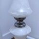 Massive alabaster floor lamp with metal embellishments from the 1970s.