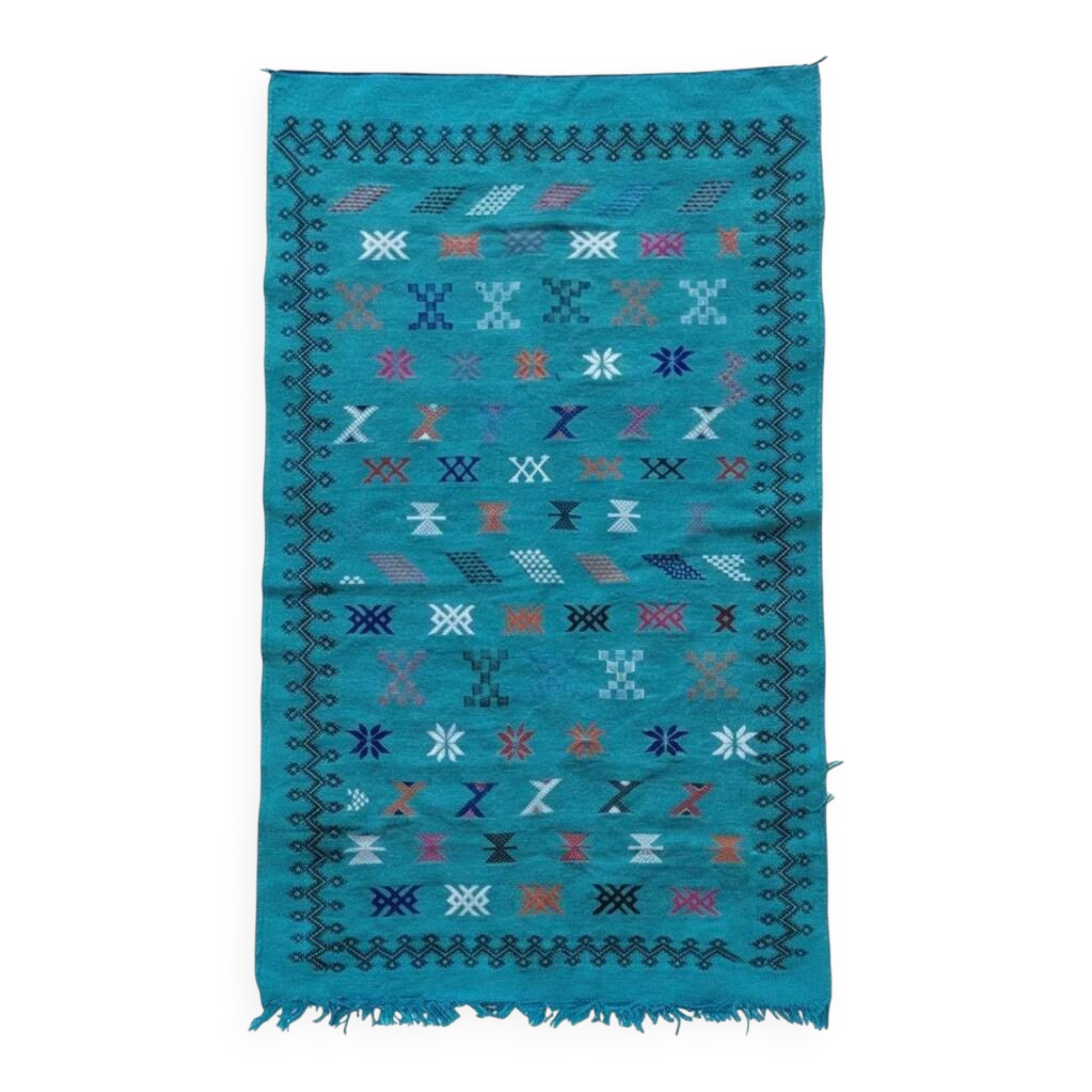 Tapis berbère turquoise Sabra