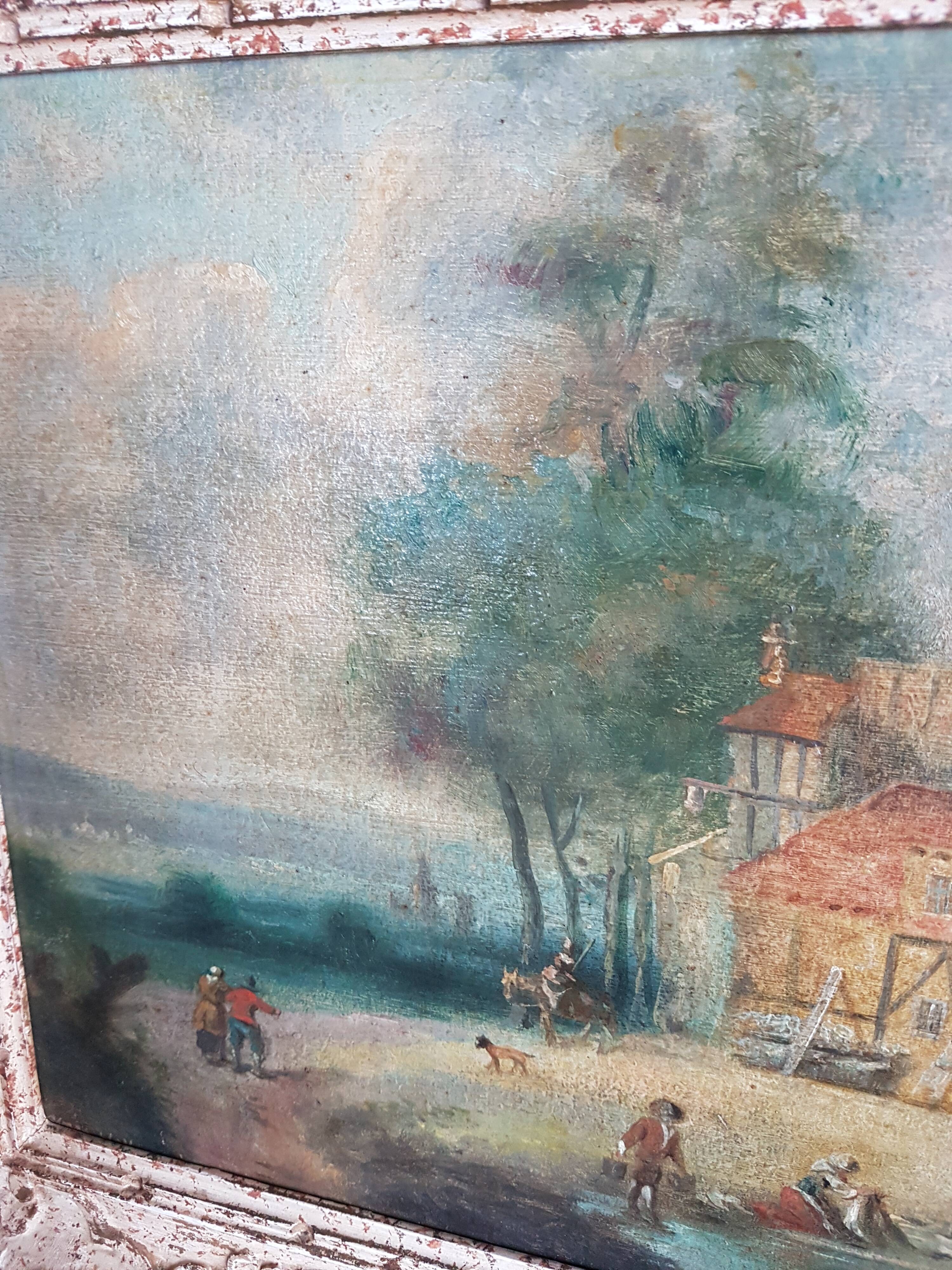 Tableau scène champêtre, style XVIIIème