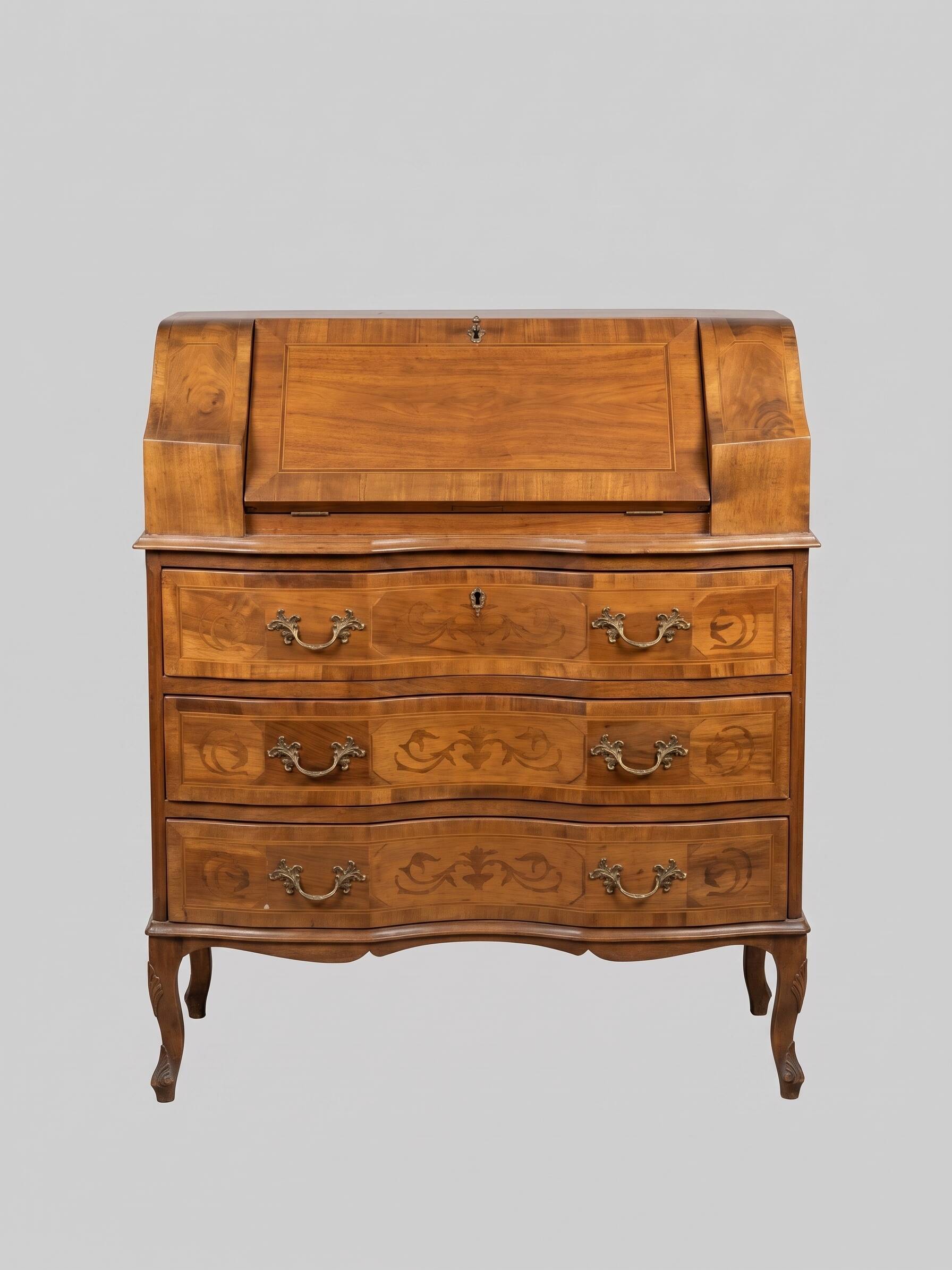 Wooden Desk with 5 Drawers