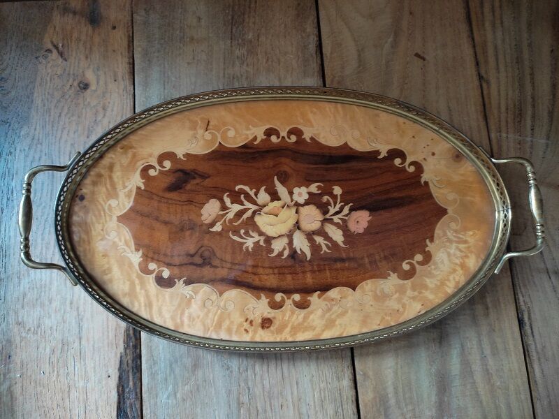 Varnished wood inlaid frame gilded brass frame dp 112262