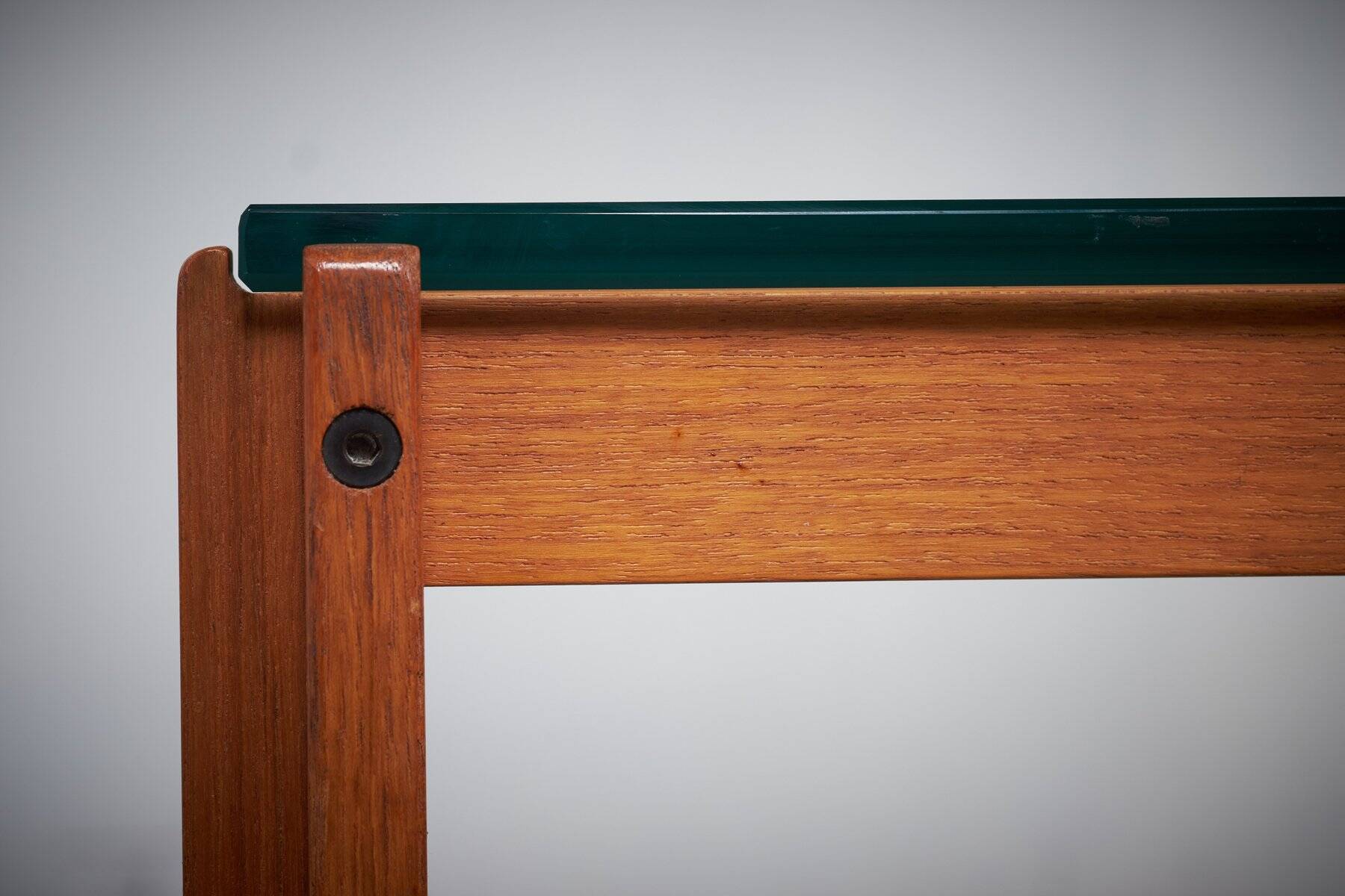 Teak and Glass Coffee Table, Denmark, 1960s