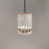 Beautiful, cylinder-shaped hanging lamp in ceramic.