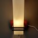 Modernist wall lamp teak, opaline and black metal 1960