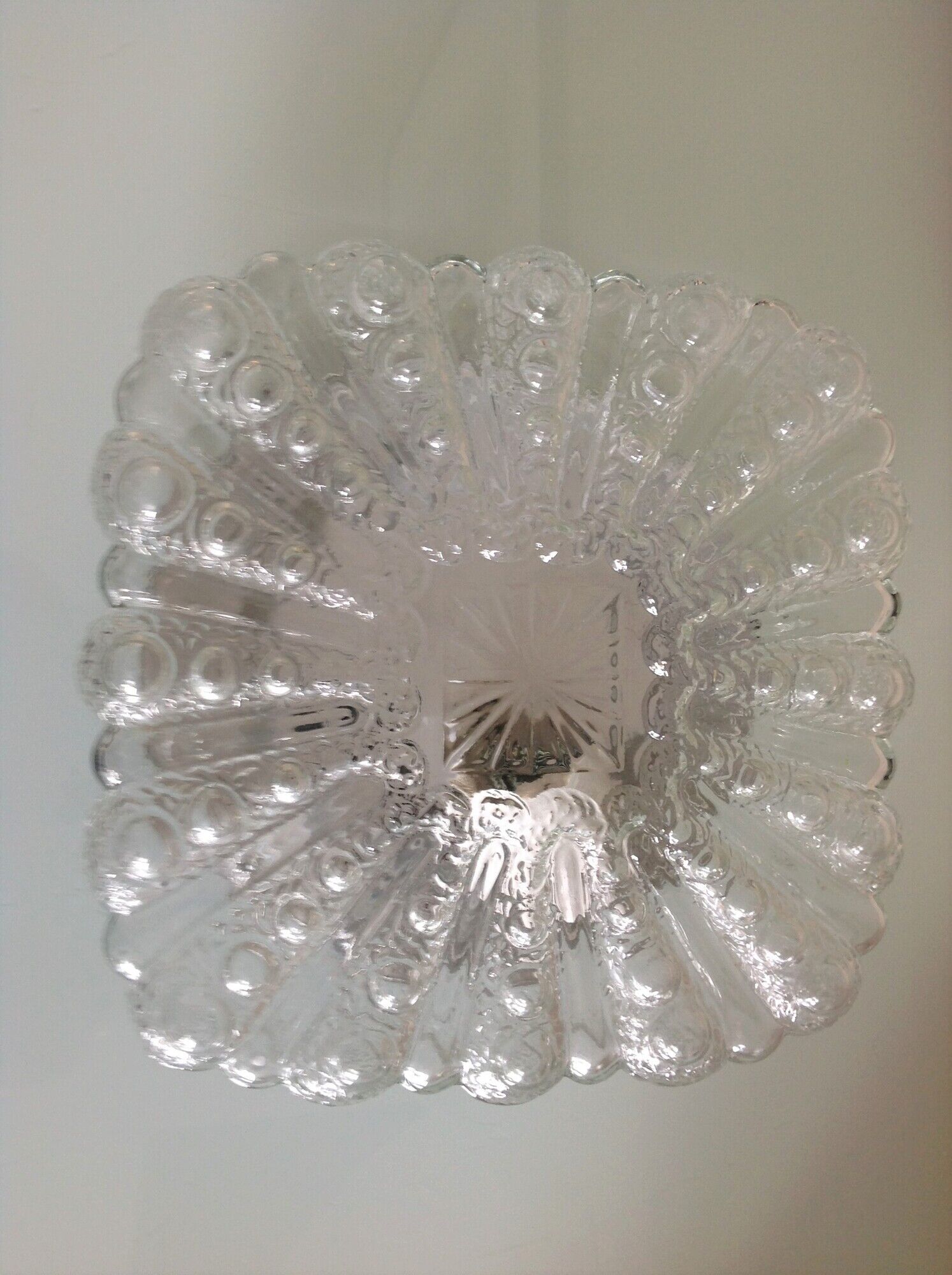 Square ceiling lamp in bulled glass 60/70s