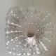 Square ceiling lamp in bulled glass 60/70s