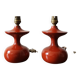 Pair of bedside lamps in lacquered turned wood