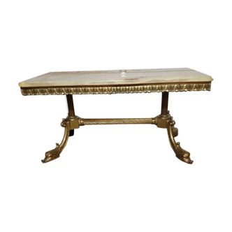 Table basse marbre et bronze