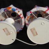 2 lampes de chevet Bonalux 1960 / 70 motif fleurs