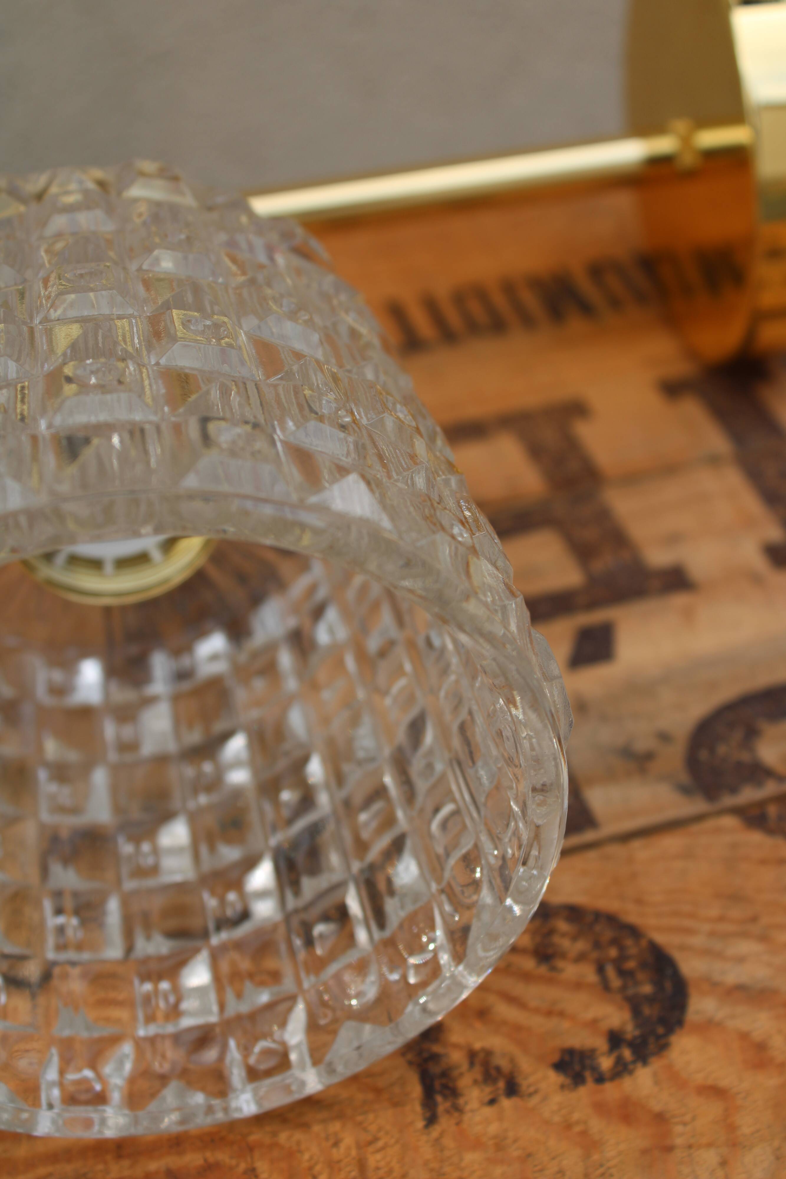 Brass and moulded glass sconce